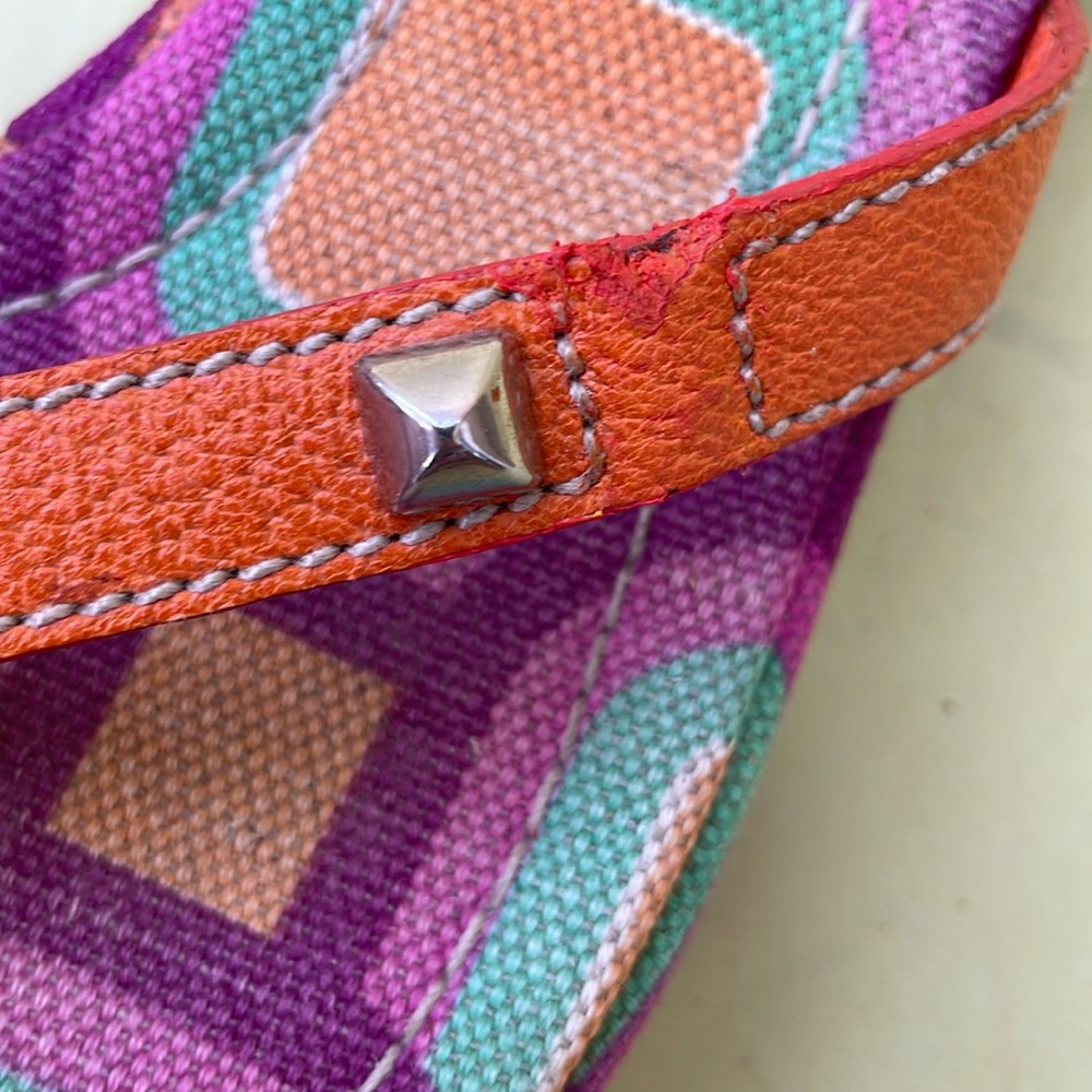 Vintage multicolored Prada Sandals with Geometric Pattern and Cushioned Sole - Picture 13 of 14